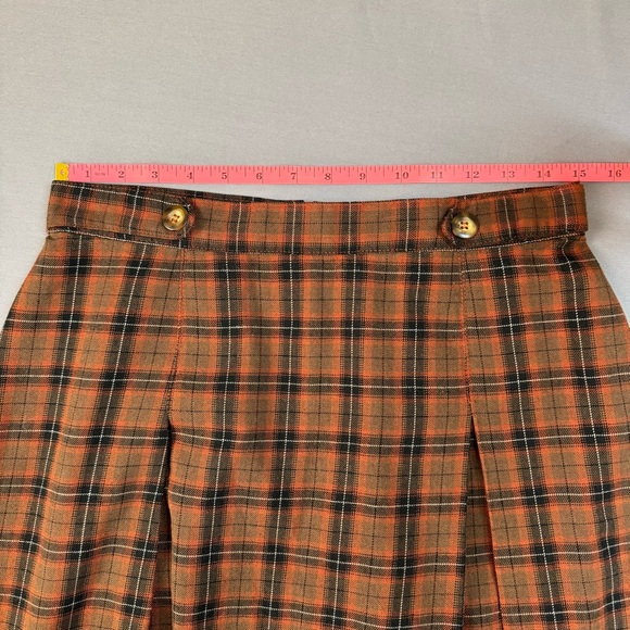 White Stag skirt women 12 vintage pleated plaid flannel mini brown - Picture 7 of 8
